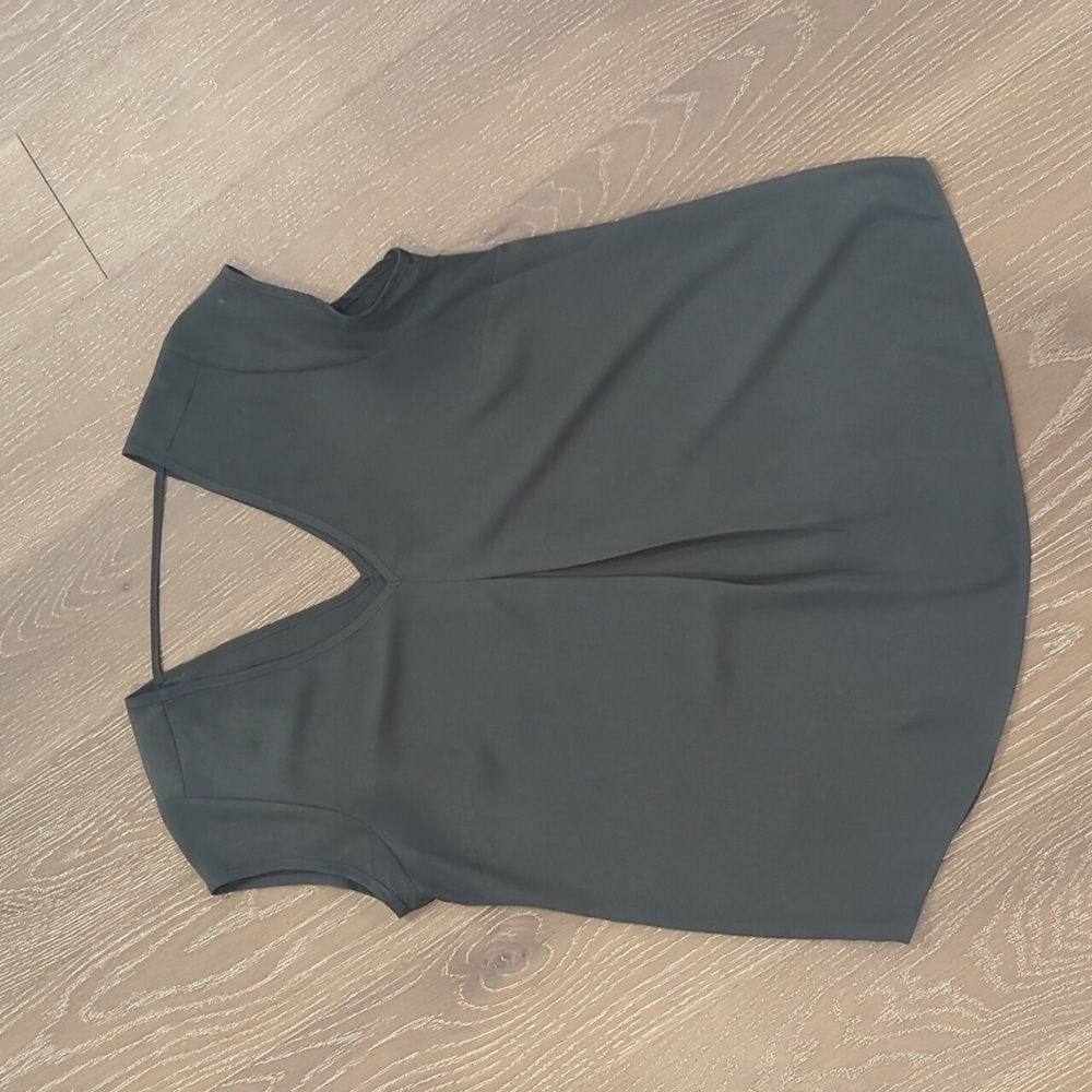 Halogen Gray V-Neck Blouse Medium